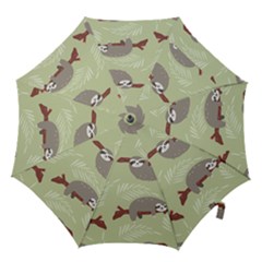 Sloths Pattern Design Hook Handle Umbrellas (large) by Vaneshart