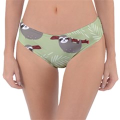 Sloths Pattern Design Reversible Classic Bikini Bottoms by Vaneshart