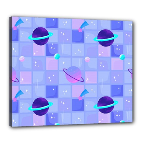 Seamless Pattern Pastel Galaxy Future Canvas 24  X 20  (stretched)