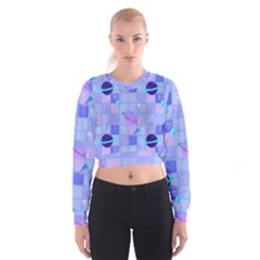 Seamless Pattern Pastel Galaxy Future Cropped Sweatshirt by Vaneshart