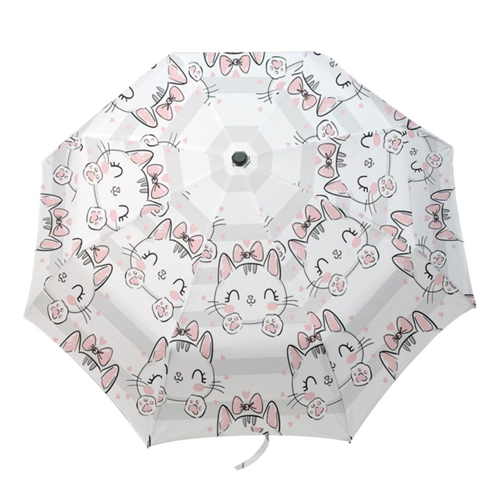 Cat With Bow Pattern Folding Umbrellas