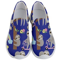 Hand Drawn Cute Sloth Pattern Background Men s Lightweight Slip Ons by Vaneshart