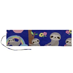 Hand Drawn Cute Sloth Pattern Background Roll Up Canvas Pencil Holder (l) by Vaneshart