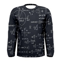 Mathematical Seamless Pattern With Geometric Shapes Formulas Men s Long Sleeve Tee