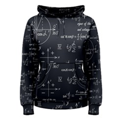 Mathematical Seamless Pattern With Geometric Shapes Formulas Women s Pullover Hoodie