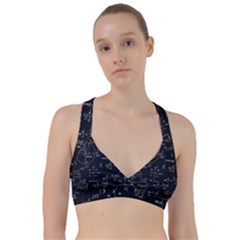 Mathematical Seamless Pattern With Geometric Shapes Formulas Sweetheart Sports Bra by Vaneshart