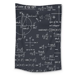 Mathematical Seamless Pattern With Geometric Shapes Formulas Large Tapestry