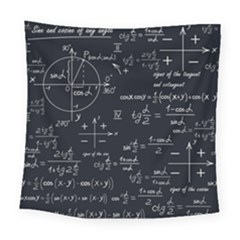 Mathematical Seamless Pattern With Geometric Shapes Formulas Square Tapestry (large) by Vaneshart