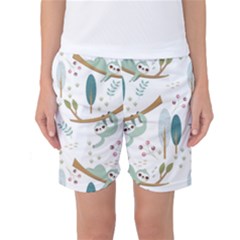 Pattern Sloth Woodland Women s Basketball Shorts by Vaneshart