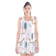 Pattern Sloth Woodland Scoop Neck Skater Dress