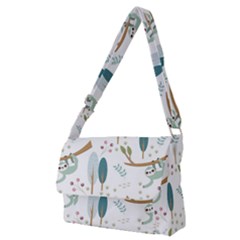 Pattern Sloth Woodland Full Print Messenger Bag (m) by Vaneshart