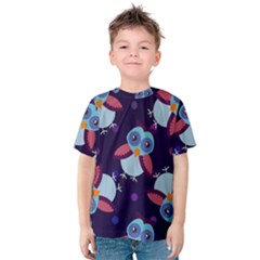 Owl Pattern Background Kids  Cotton Tee