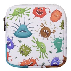 Dangerous Streptococcus Lactobacillus Staphylococcus Others Microbes Cartoon Style Vector Seamless Mini Square Pouch by Vaneshart