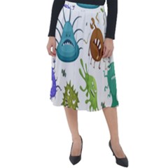 Dangerous Streptococcus Lactobacillus Staphylococcus Others Microbes Cartoon Style Vector Seamless Classic Velour Midi Skirt  by Vaneshart