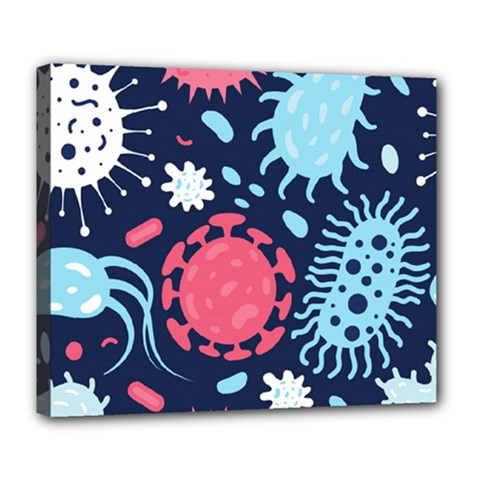 Seamless Pattern Microbes Virus Vector Illustration Deluxe Canvas 24  X 20  (stretched)