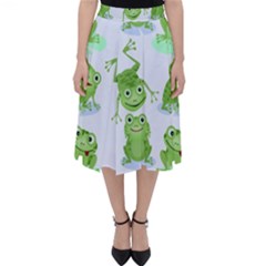 Cute Green Frogs Seamless Pattern Classic Midi Skirt