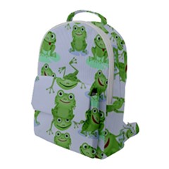 Cute Green Frogs Seamless Pattern Flap Pocket Backpack (large) by Vaneshart