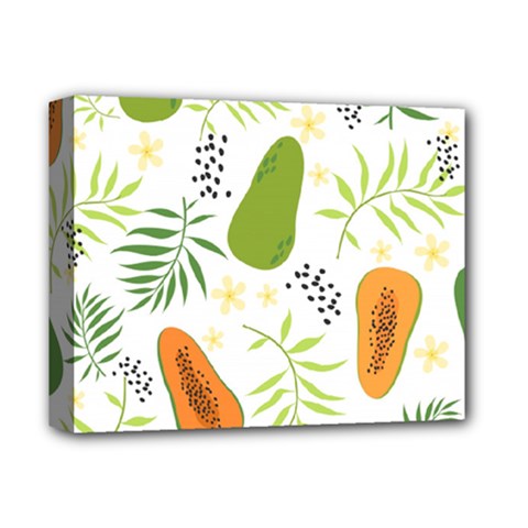 Seamless Tropical Pattern With Papaya Deluxe Canvas 14  X 11  (stretched)