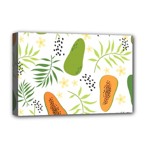 Seamless Tropical Pattern With Papaya Deluxe Canvas 18  X 12  (stretched) by Vaneshart