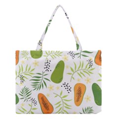 Seamless Tropical Pattern With Papaya Medium Tote Bag