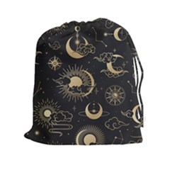 Asian Seamless Pattern With Clouds Moon Sun Stars Vector Collection Oriental Chinese Japanese Korean Drawstring Pouch (2xl)