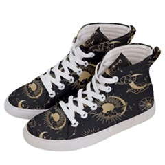 Asian Seamless Pattern With Clouds Moon Sun Stars Vector Collection Oriental Chinese Japanese Korean Men s Hi-top Skate Sneakers by Vaneshart