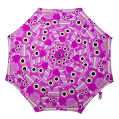 Pink Owl Pattern Background Hook Handle Umbrellas (medium)