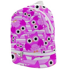 Pink Owl Pattern Background Zip Bottom Backpack by Vaneshart
