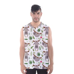 Seamless Pattern With Cute Sloths Men s Basketball Tank Top