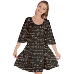 Math Equations Formulas Pattern Velour Kimono Dress by Vaneshart