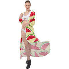 Watermelon Pattern Maxi Chiffon Beach Wrap by Vaneshart