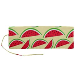 Watermelon Pattern Roll Up Canvas Pencil Holder (m) by Vaneshart