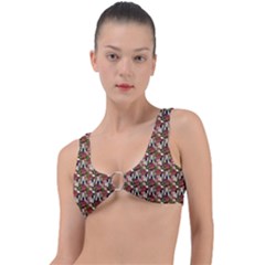 Swimmer 20s Brown Ring Detail Bikini Top