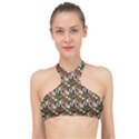 Swimmer 20s Green High Neck Bikini Top View1