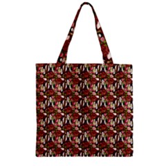 Swimmer 20s Burgundy Zipper Grocery Tote Bag by snowwhitegirl