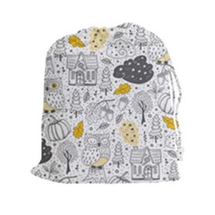 Doodle Seamless Pattern With Autumn Elements Drawstring Pouch (2xl)