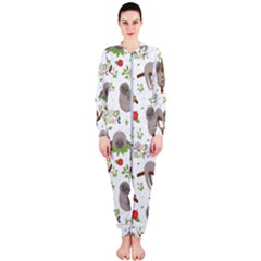 Seamless Pattern With Cute Sloths Sleep More Onepiece Jumpsuit (ladies)  by Vaneshart