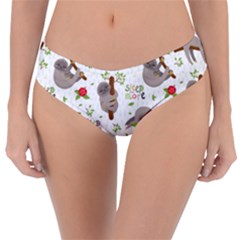 Seamless Pattern With Cute Sloths Sleep More Reversible Classic Bikini Bottoms by Vaneshart