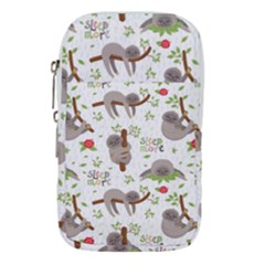 Seamless Pattern With Cute Sloths Sleep More Waist Pouch (large)