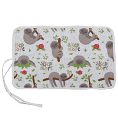 Seamless Pattern With Cute Sloths Sleep More Pen Storage Case (s) by Vaneshart