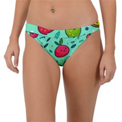 Various Fruits With Faces Seamless Pattern Band Bikini Bottom by Vaneshart