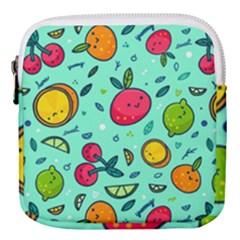 Various Fruits With Faces Seamless Pattern Mini Square Pouch by Vaneshart