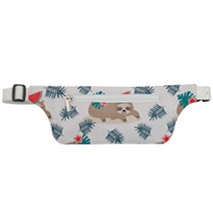 Cute Lazy Sloth Summer Fruit Seamless Pattern Active Waist Bag by Vaneshart