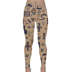 Vintage Tribal Seamless Pattern With Ethnic Motifs Classic Yoga Leggings