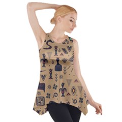 Vintage Tribal Seamless Pattern With Ethnic Motifs Side Drop Tank Tunic by Vaneshart