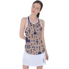 Vintage Tribal Seamless Pattern With Ethnic Motifs Racer Back Mesh Tank Top by Vaneshart
