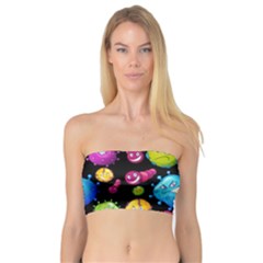 Seamless Background With Colorful Virus Bandeau Top