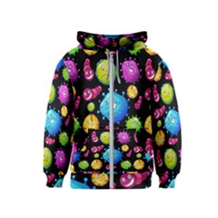 Seamless Background With Colorful Virus Kids  Zipper Hoodie