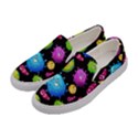 Seamless Background With Colorful Virus Women s Canvas Slip Ons View2