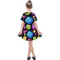Seamless Background With Colorful Virus Kids  Short Sleeve Shirt Dress View2